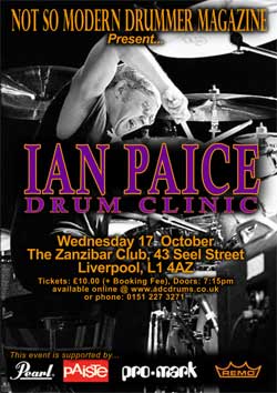 Image of Ian Paice drum clinic flyer