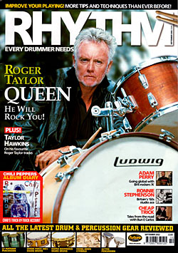 Image of Roger Taylor on the cover of Rhythm magazine